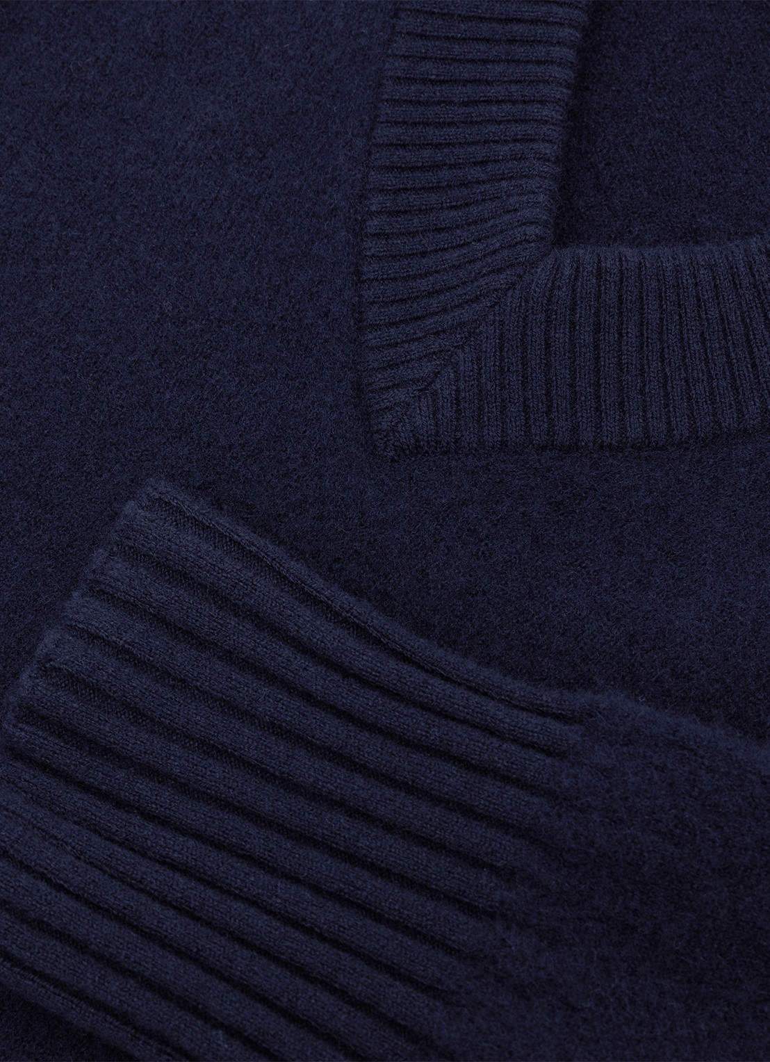 Reiss Alberz ribgebreide trui van wol en kasjmier - detail 7 navy / blauw