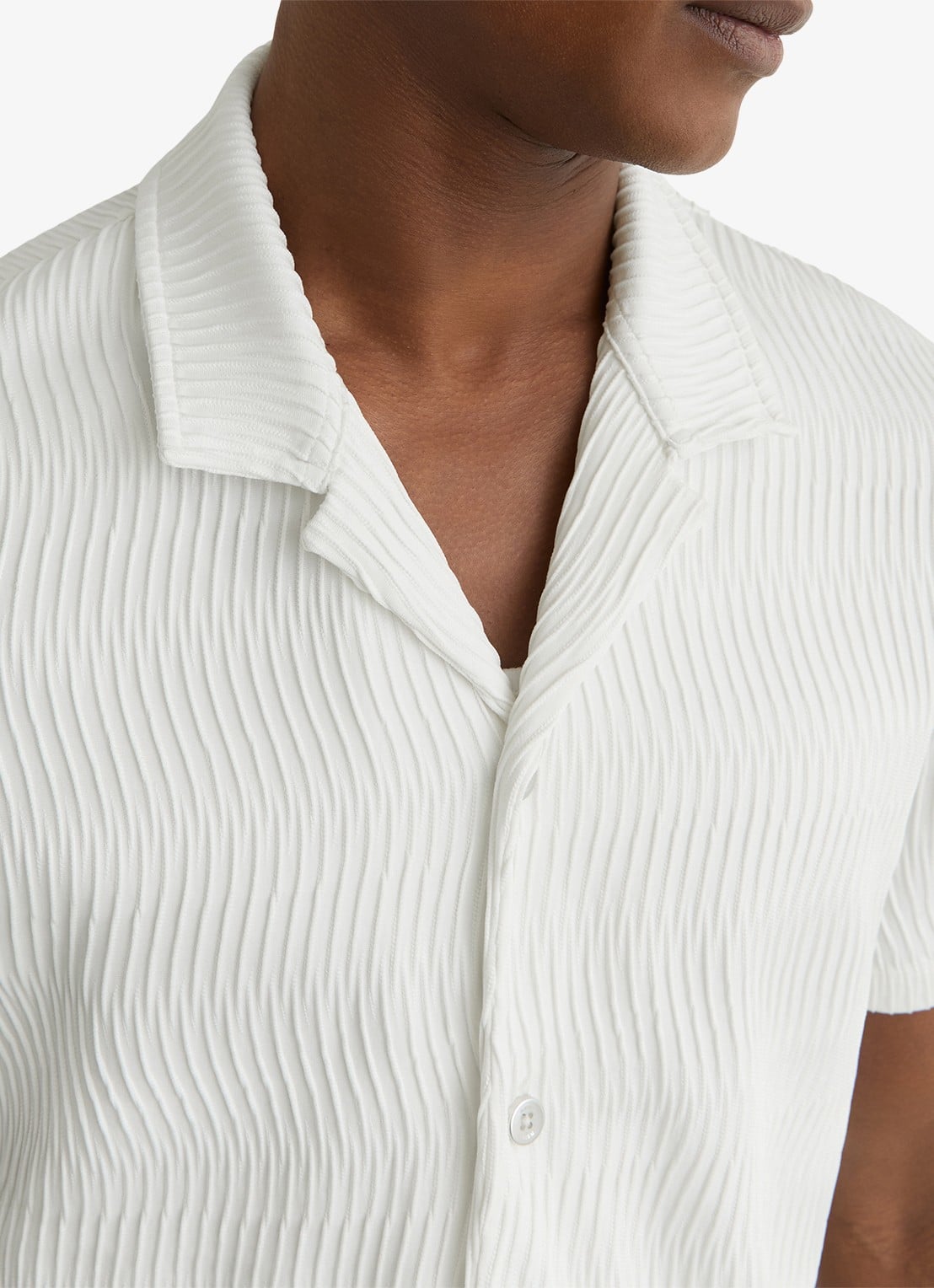 Reiss Aleo overhemd met structuur  - detail 5 white / wit