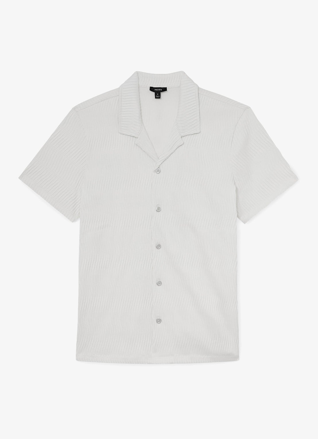 Reiss Aleo overhemd met structuur  - voorkant white / wit