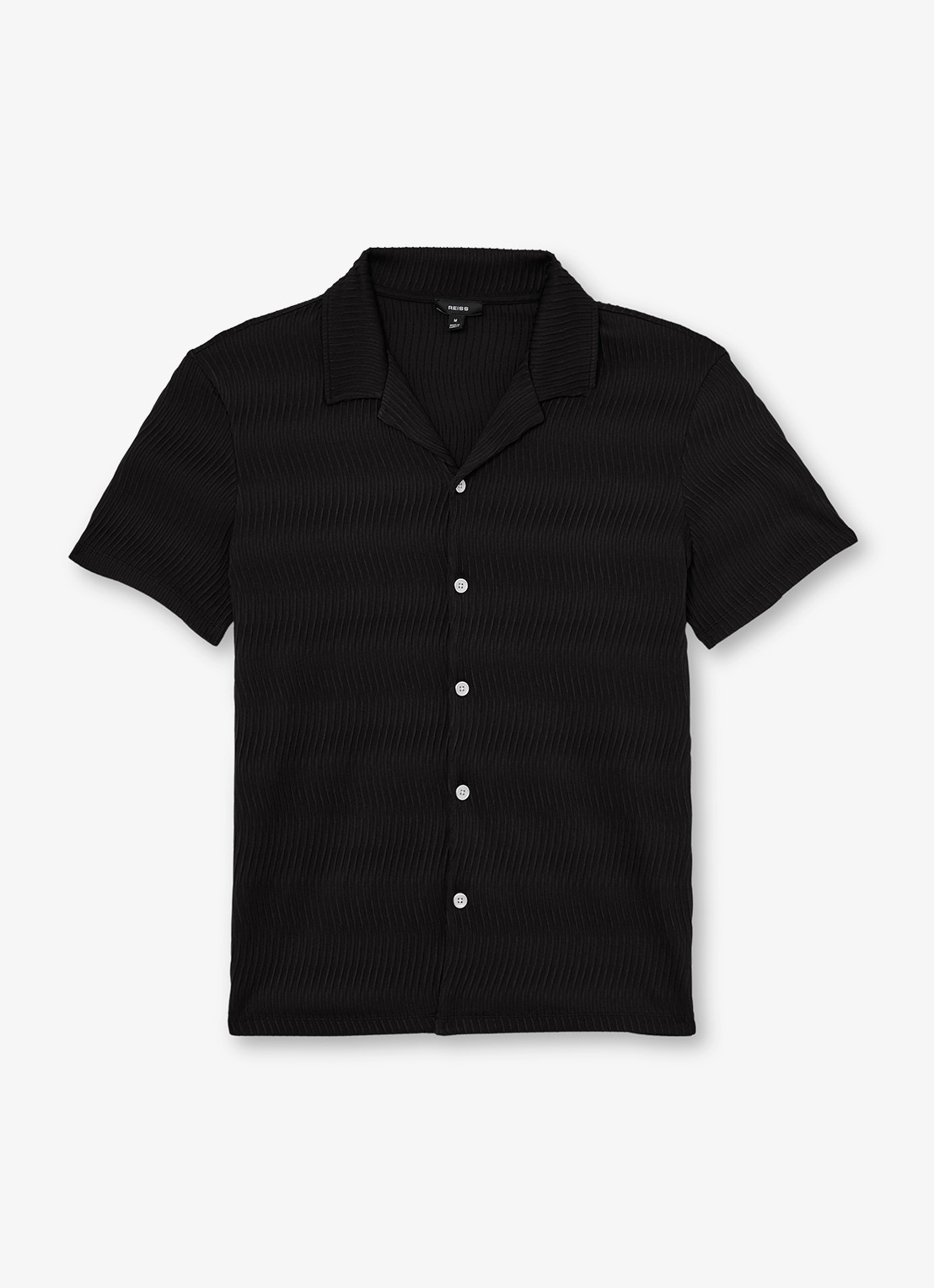 Reiss Aleo overhemd met structuur  - voorkant black / zwart