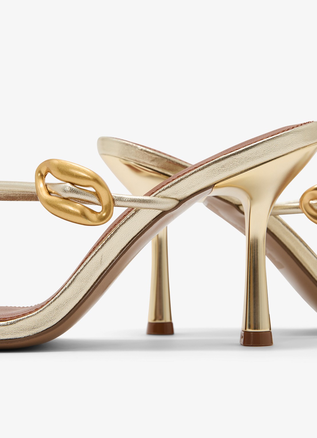 Reiss Alex muiltje van leer met metallic finish - detail 4 goud