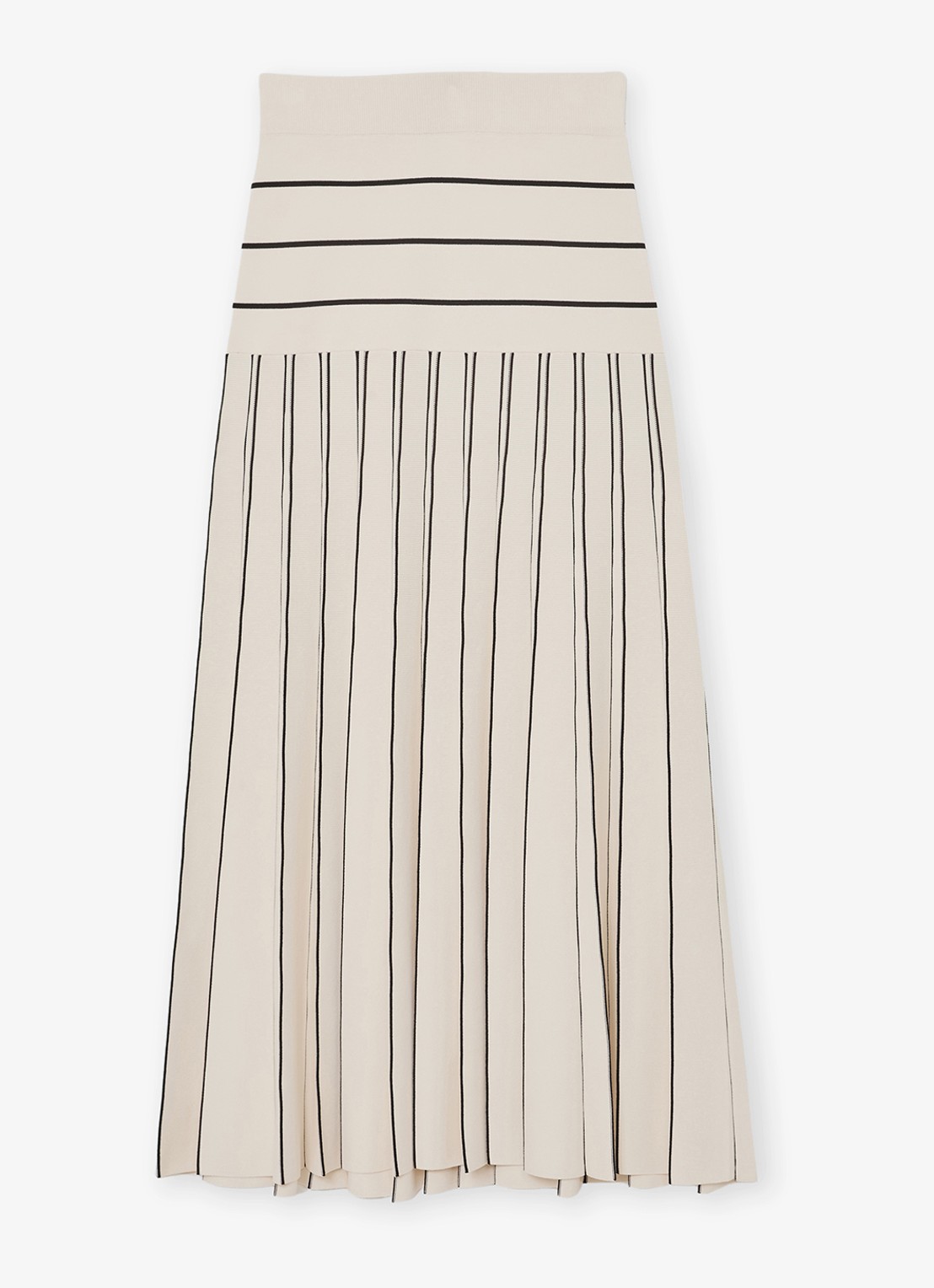 Reiss Alice midi jurk met plooien - voorkant 5 beige