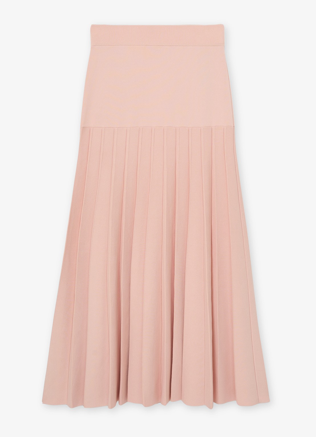 Reiss Alice midi rok met plooien - voorkant 4 oudroze
