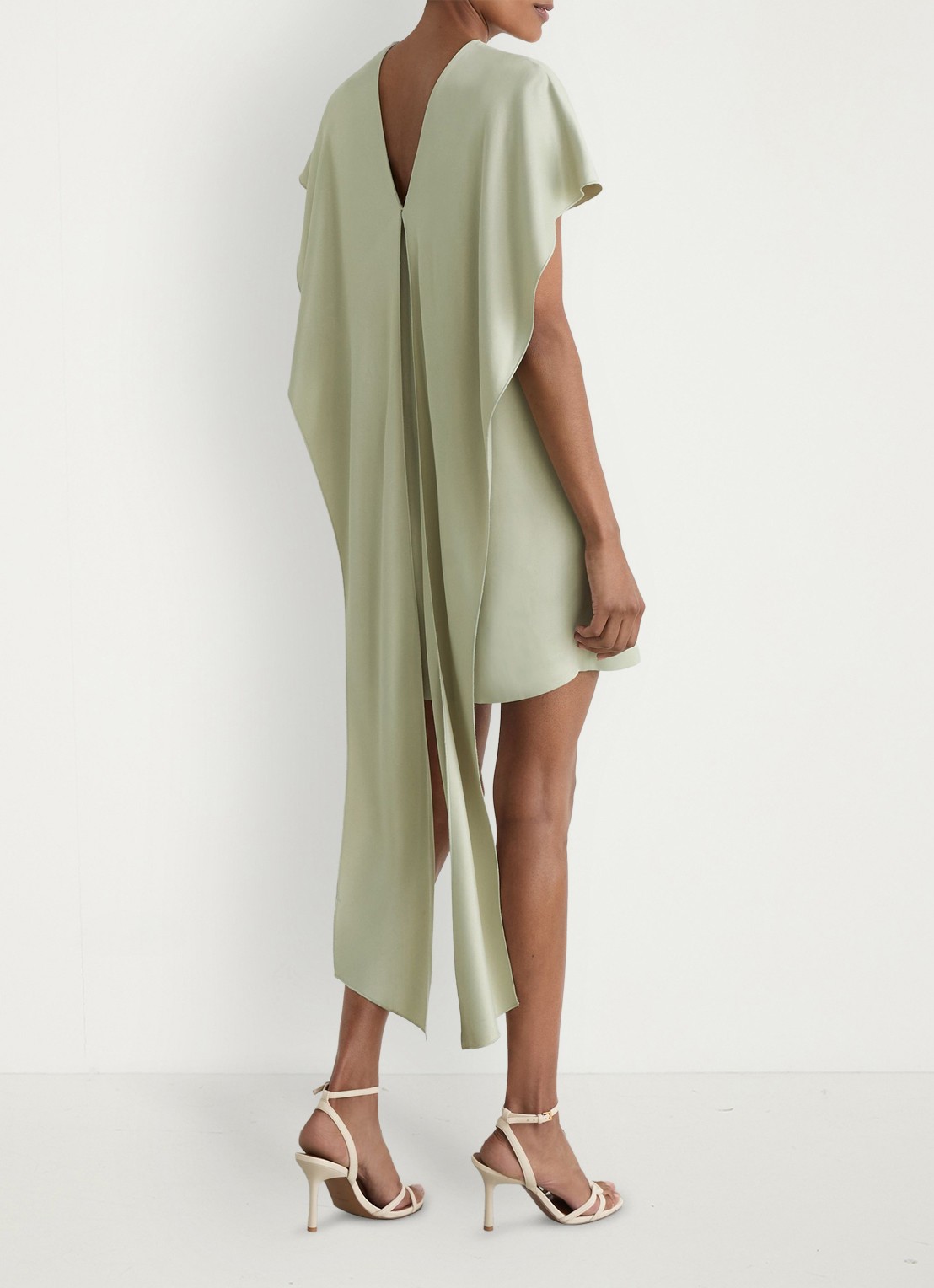 Reiss Alice mini jurk met gedrapeerd detail - achterkant zilver