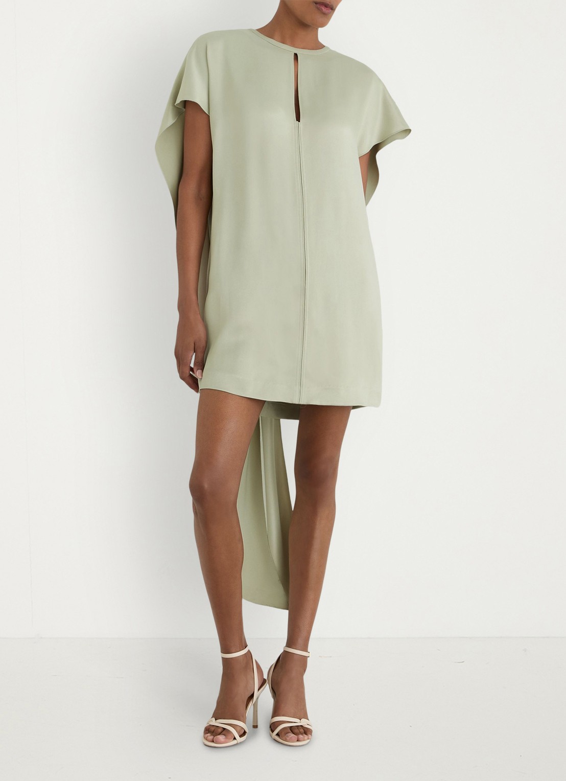 Reiss Alice mini jurk met gedrapeerd detail - voorkant 7 zilver