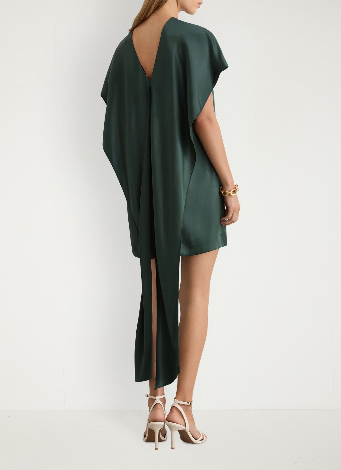 Reiss Alice mini jurk met gedrapeerd detail - achterkant 3 turquoise