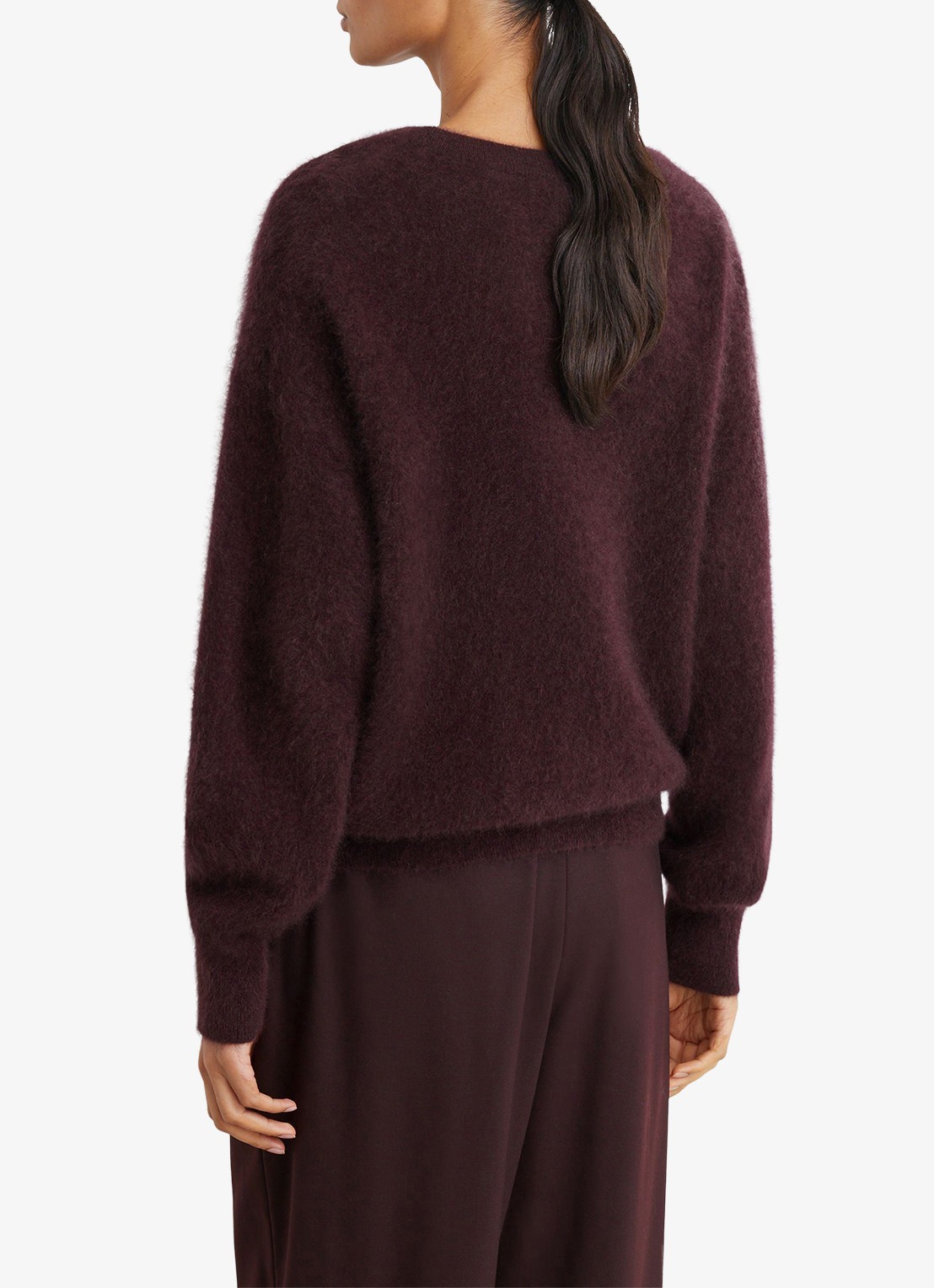 Reiss Alina fijngebreide pullover van kasjmier - achterkant 3 aubergine