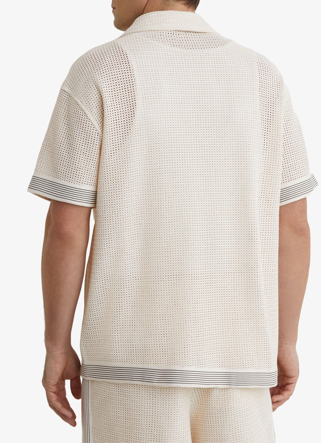 Reiss Aliso overhemd van crochet - achterkant 3 creme