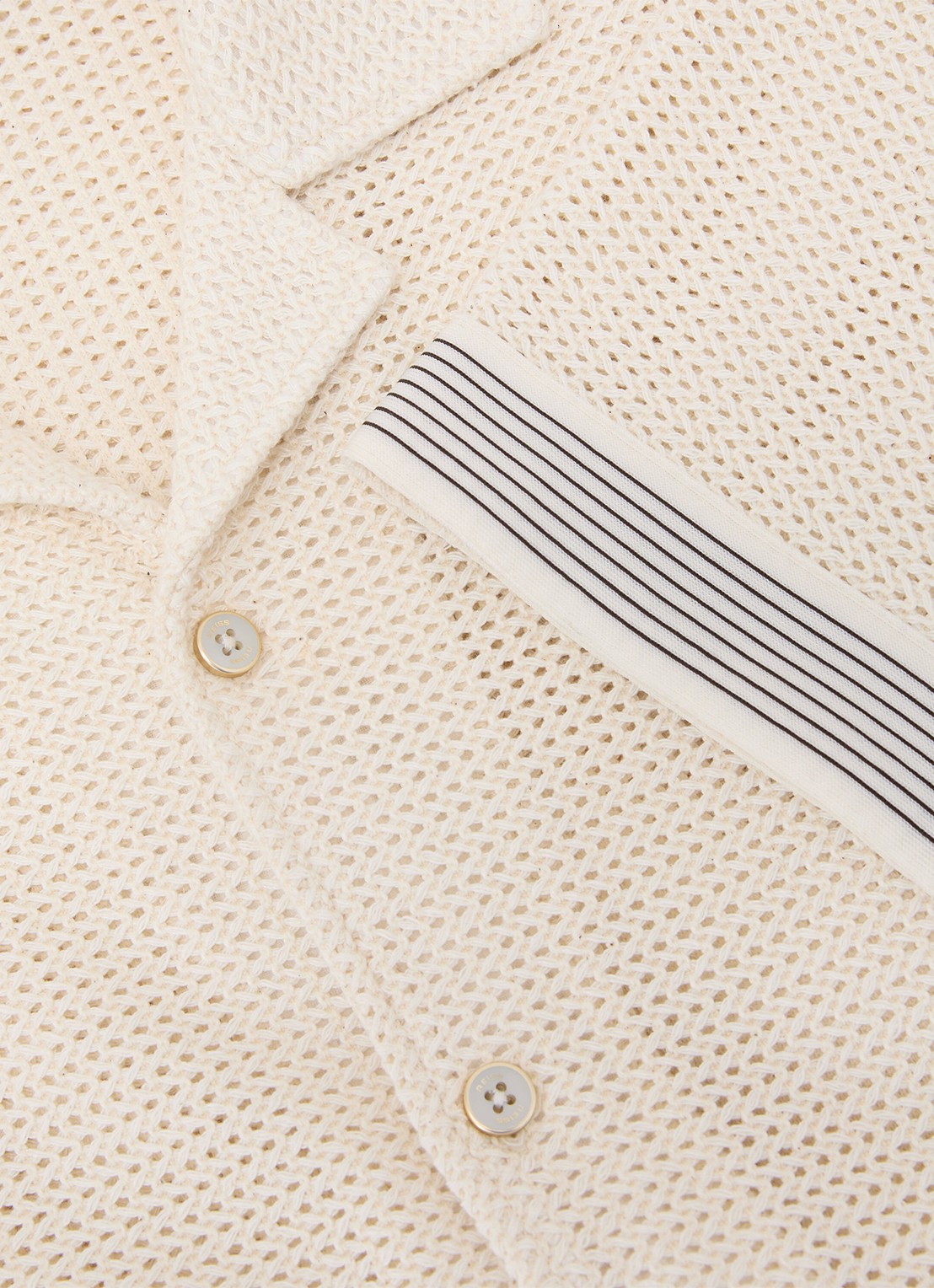 Reiss Aliso overhemd van crochet - detail 7 creme