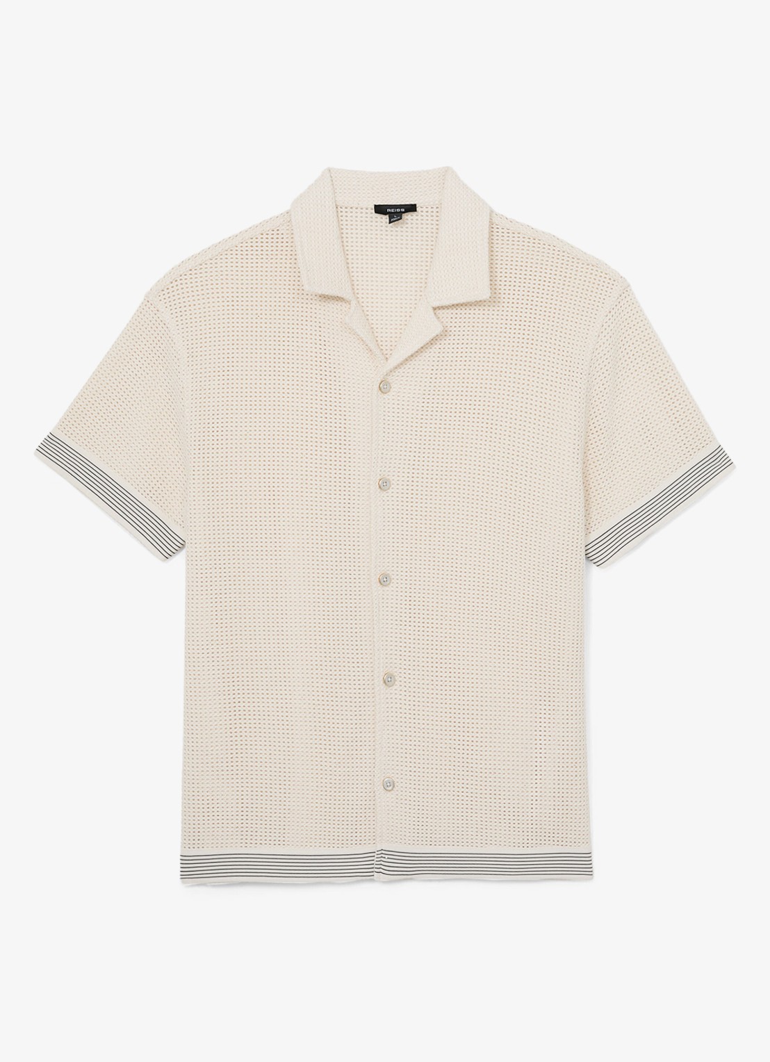 Reiss Aliso overhemd van crochet - voorkant creme