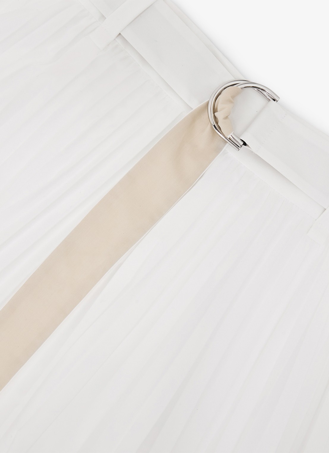 Reiss Allora midi A-lijn rok met plooien en ceintuur - detail 7 wit