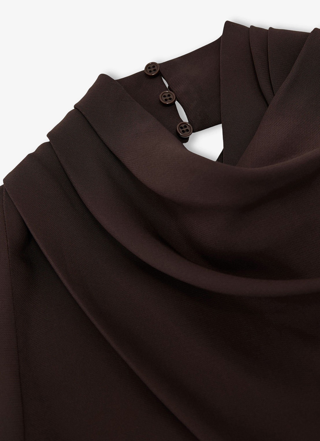 Reiss ALMA midi A-lijn jurk met plooien  - detail 3 aubergine