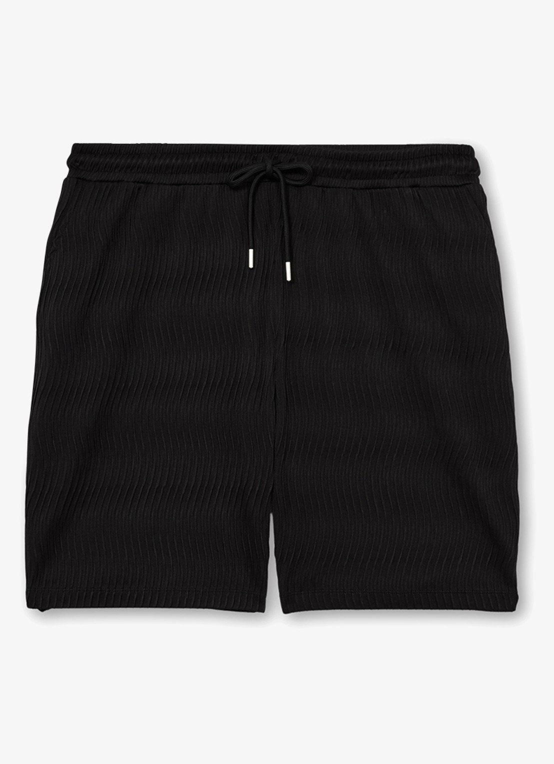 Reiss Alvo korte broek met structuur - voorkant black / zwart