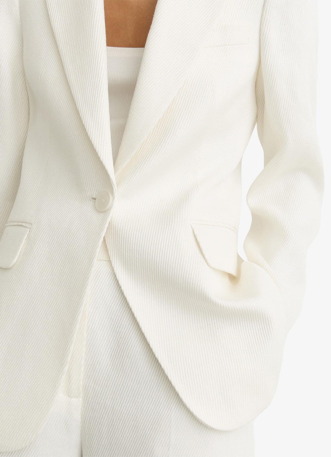 Reiss Alyx blazer in linnenblend - detail 5 wit