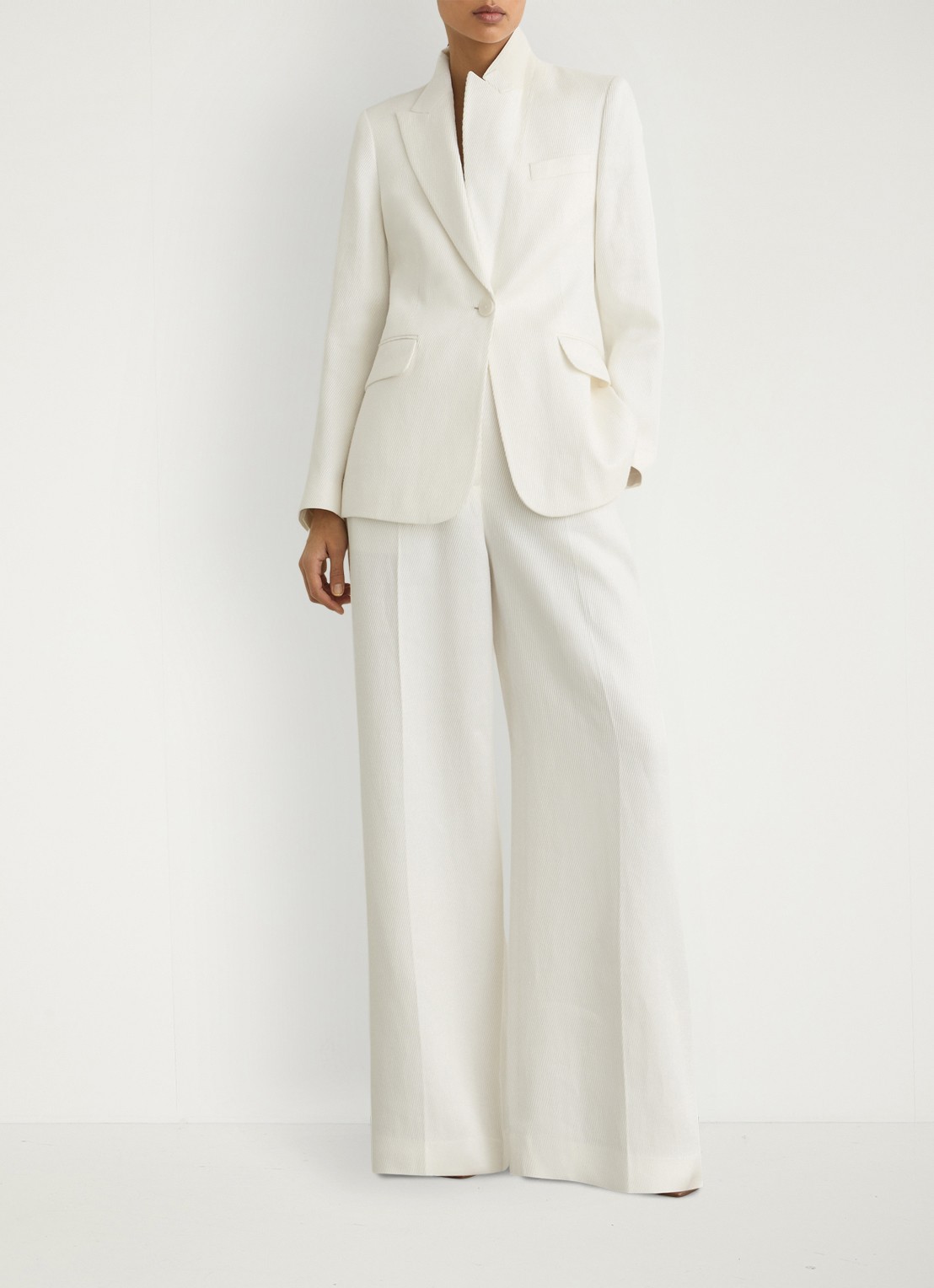 Reiss Alyx blazer in linnenblend - voorkant 3 wit