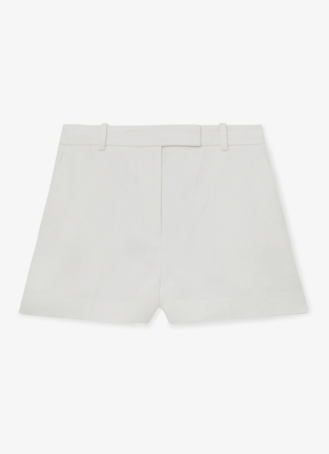 Reiss Alyx high waist wide fit korte broek in linnenblend - voorkant wit