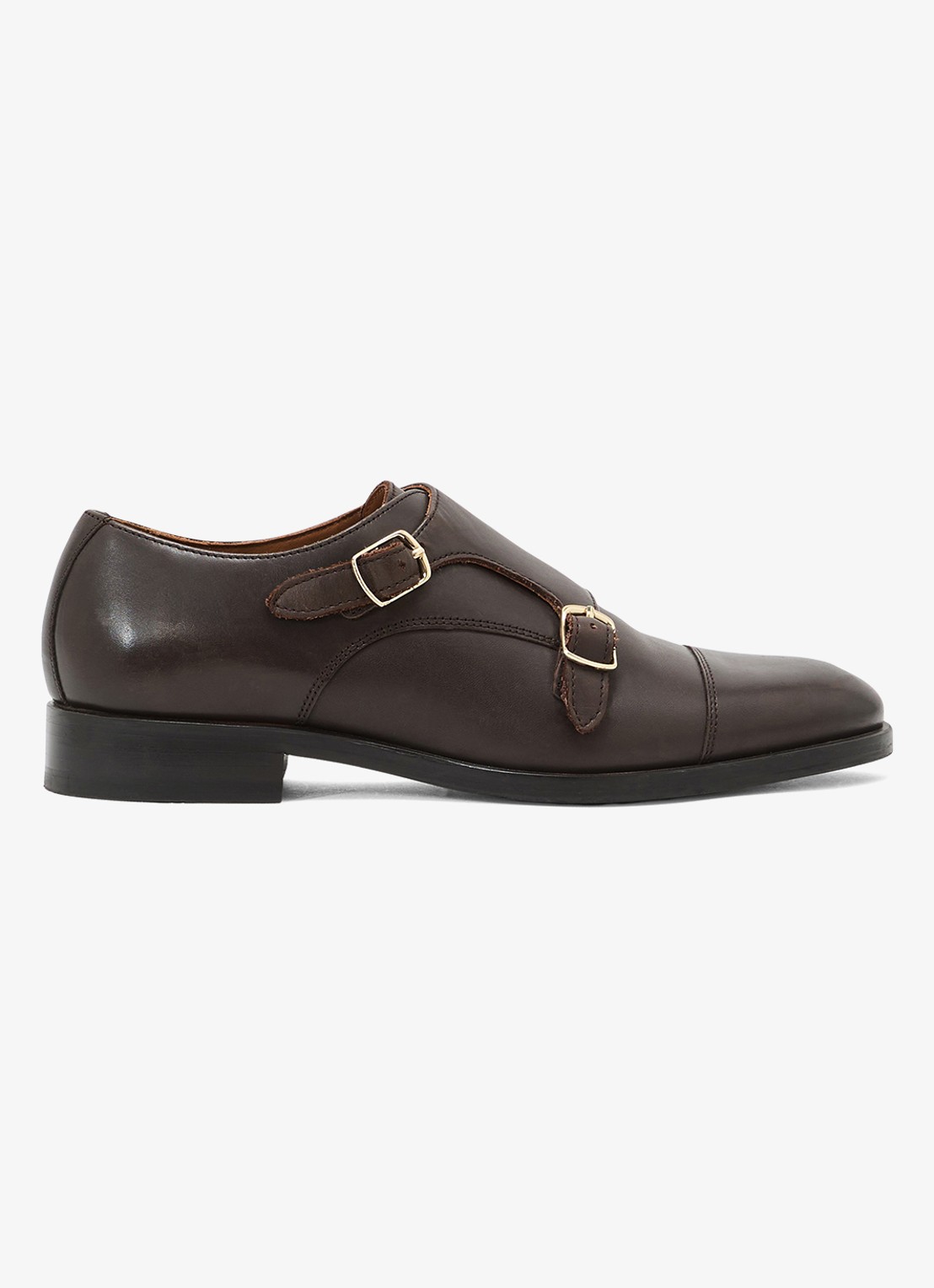 Reiss Amalfi loafer met gesp detail - voorkant 5 donkerbruin
