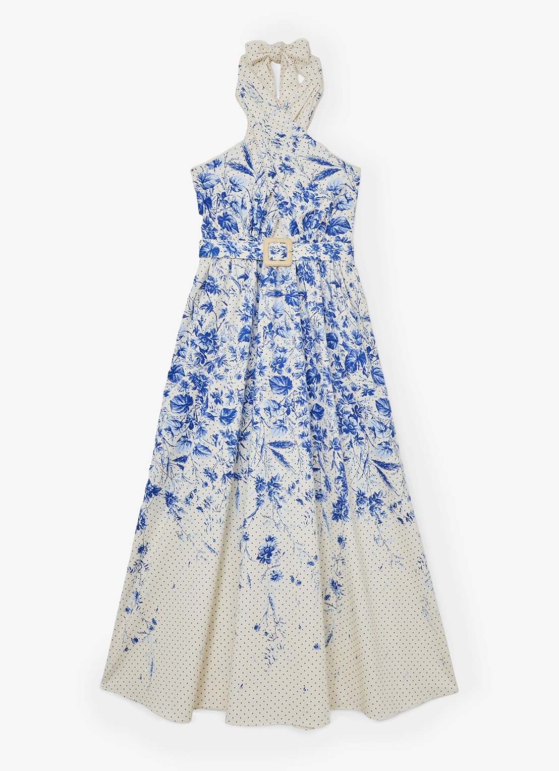 Reiss Amaya maxi jurk met bloemenprint - voorkant 5 ivoor