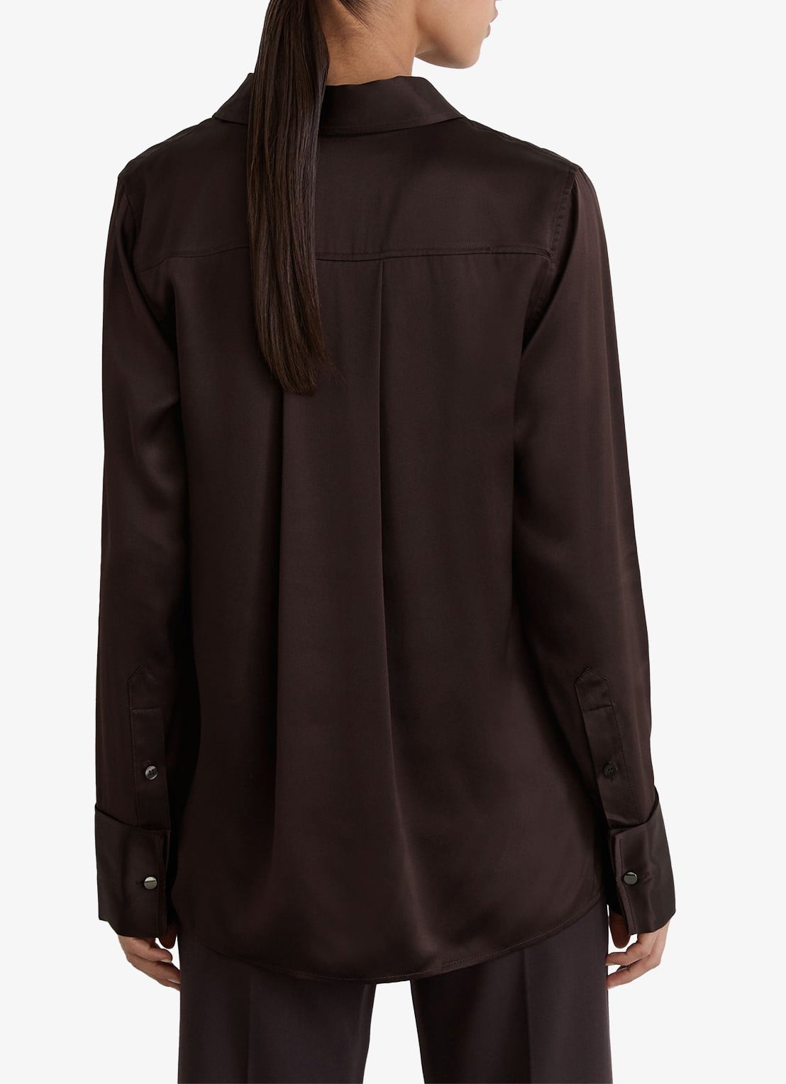 Reiss AMEIRA blouse van satijn  - achterkant 3 aubergine