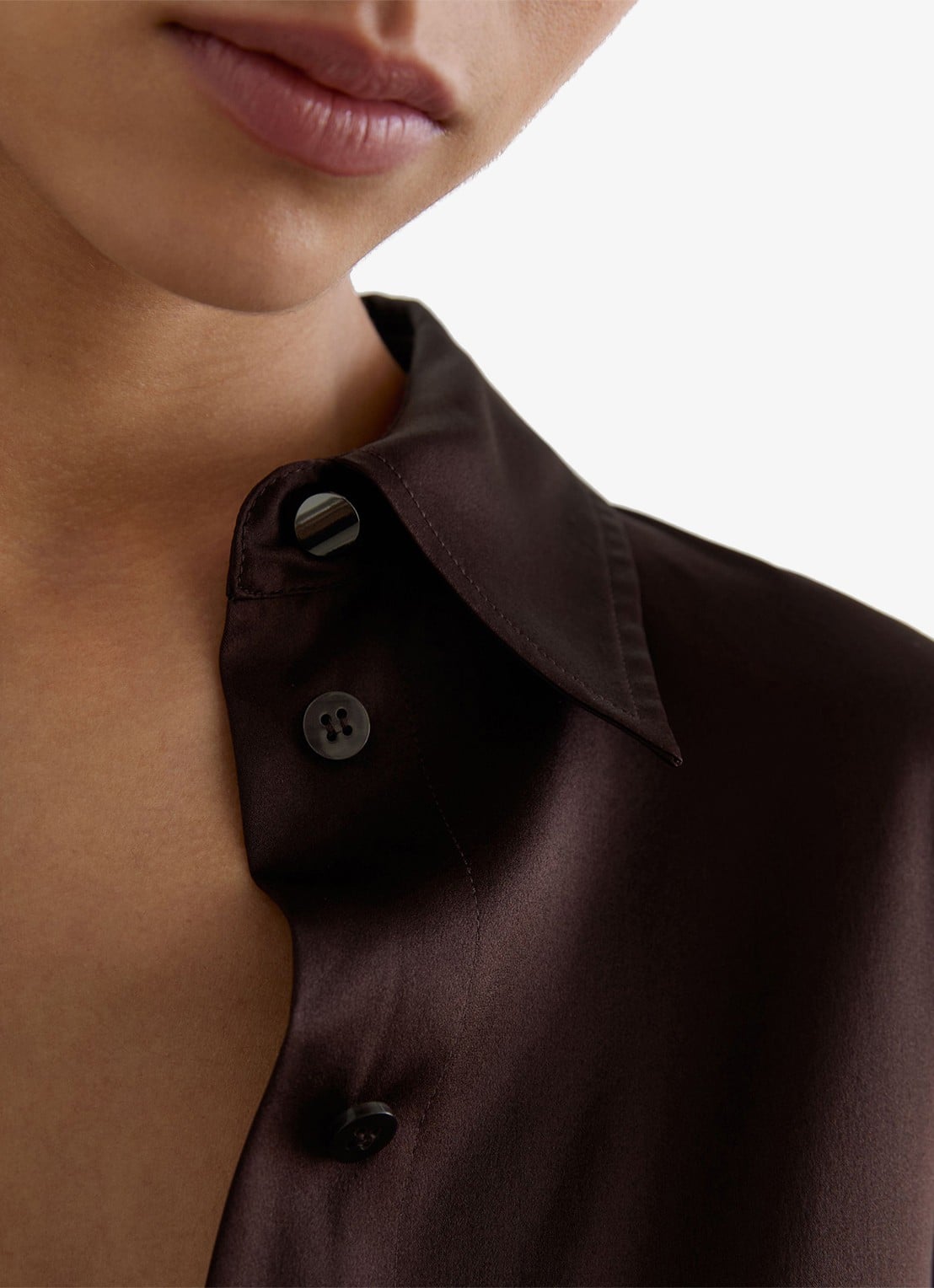 Reiss AMEIRA blouse van satijn  - detail 6 aubergine