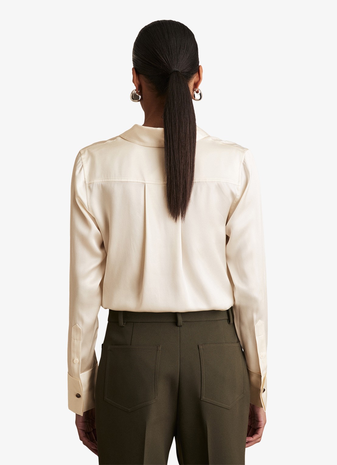 Reiss Ameira blouse van zijde - achterkant 5 beige