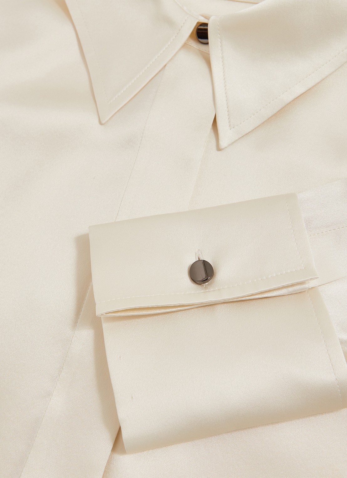 Reiss Ameira blouse van zijde - detail 4 beige