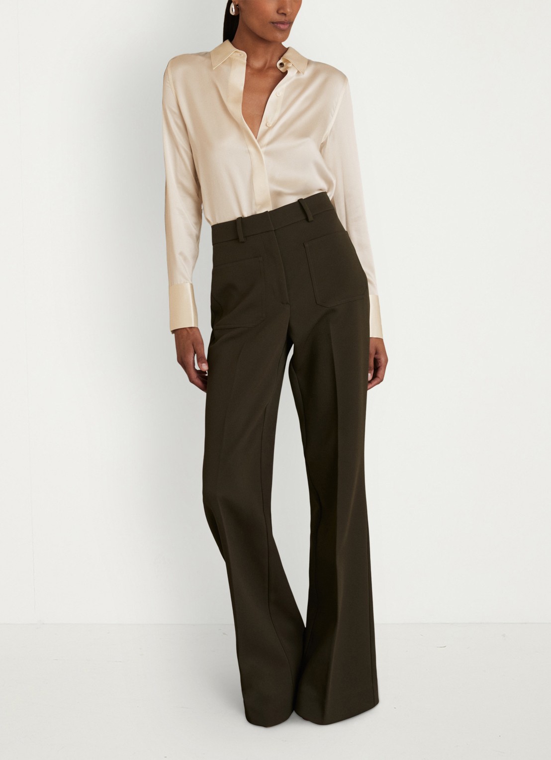 Reiss Ameira blouse van zijde - voorkant 7 beige