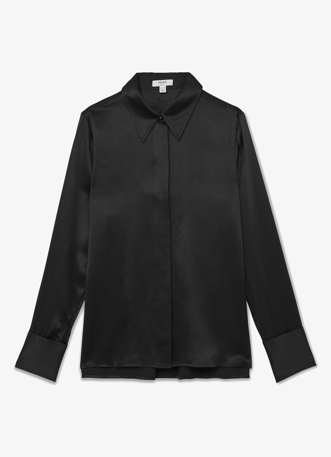Reiss Ameira blouse van zijde - voorkant 4 zwart