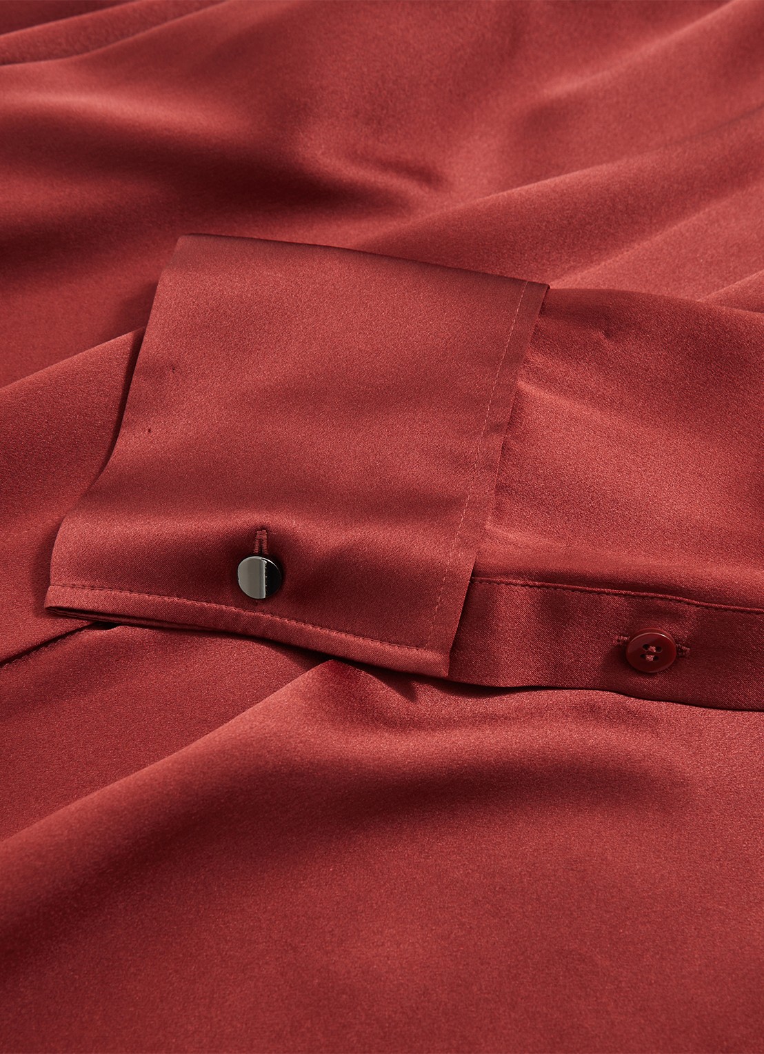 Reiss Ameira blouse van zijde - detail 3 donkerrood