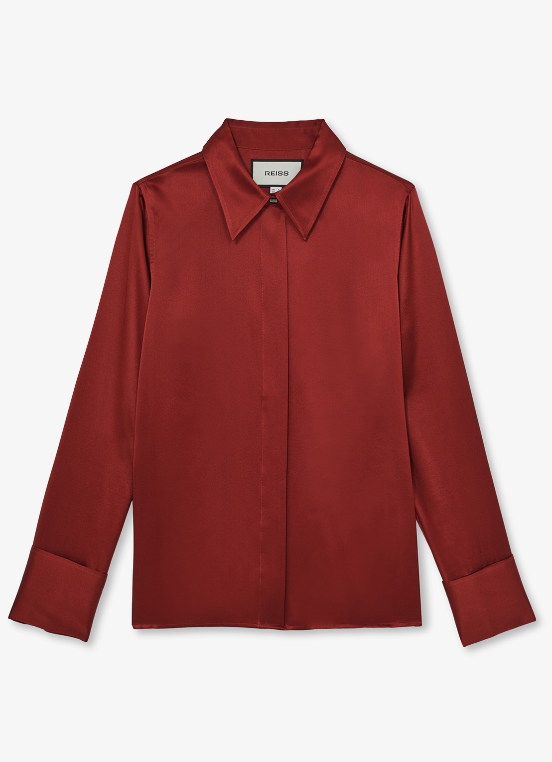 Reiss Ameira blouse van zijde - voorkant 4 donkerrood