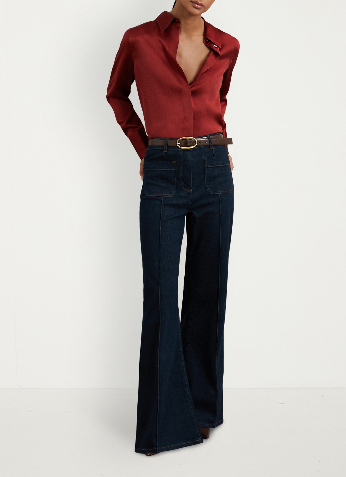 Reiss Ameira blouse van zijde - voorkant 5 donkerrood