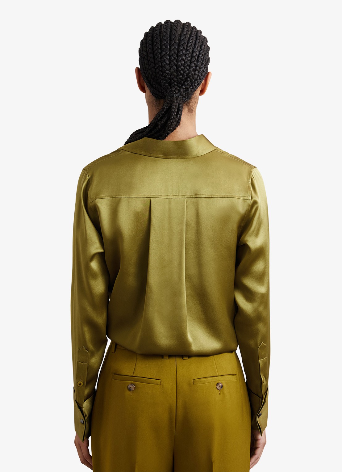 Reiss Ameira blouse van zijde - achterkant 6 lichtgroen