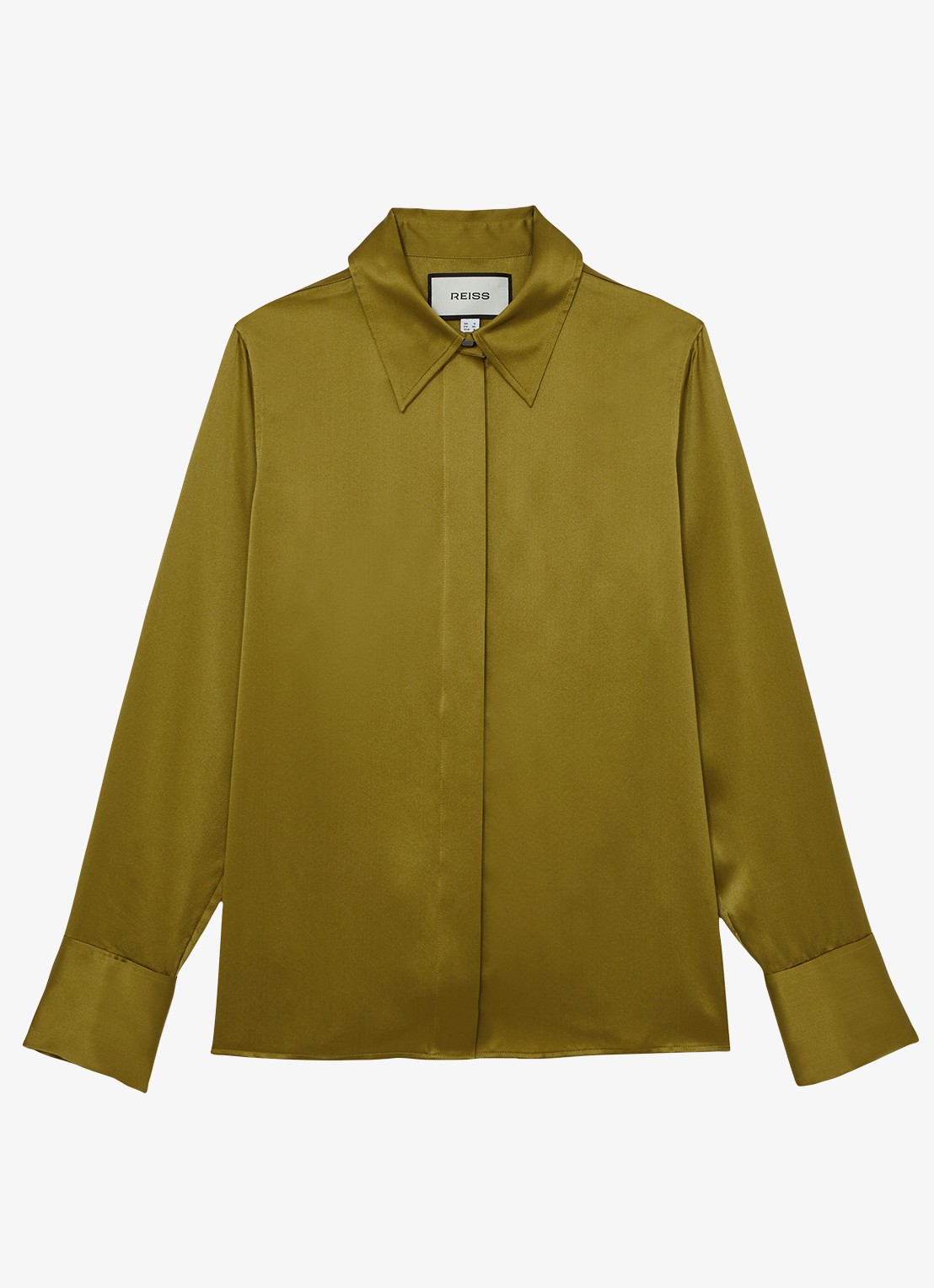 Reiss Ameira blouse van zijde - voorkant lichtgroen