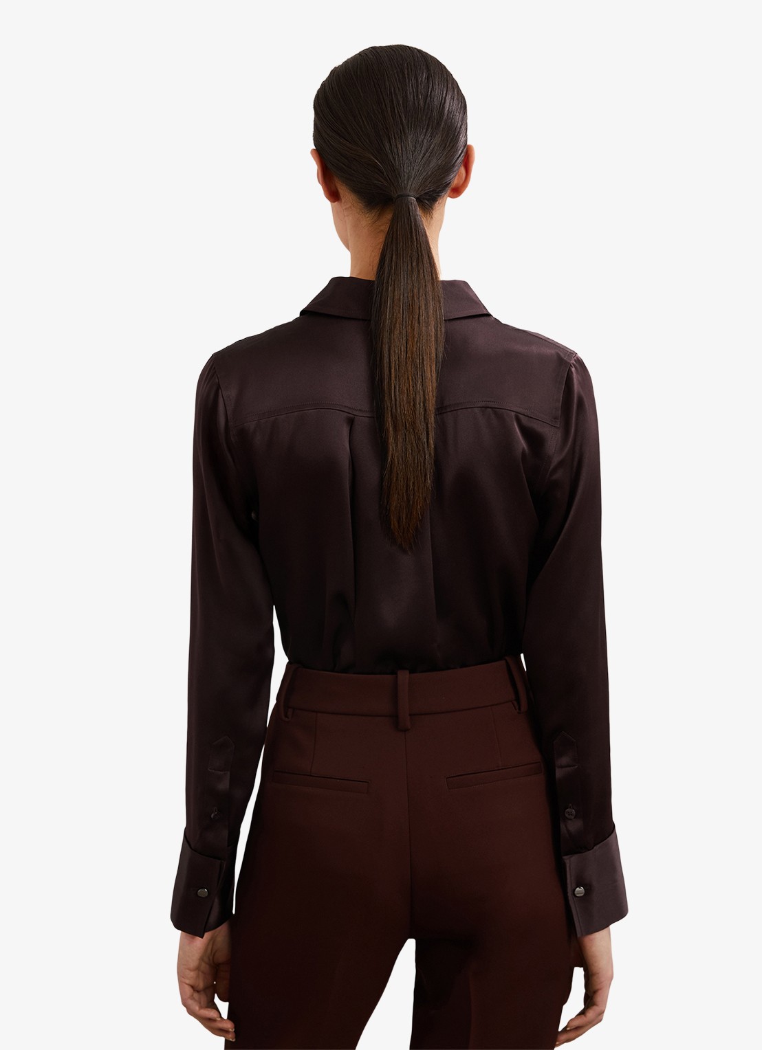 Reiss Ameira blouse van zijde - achterkant 3 bordeauxrood