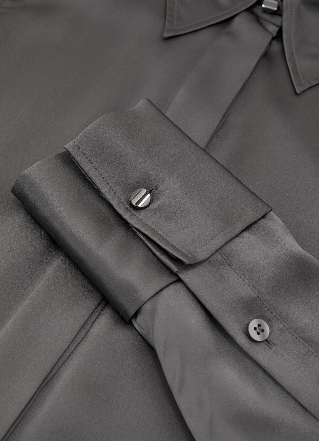Reiss Ameira blouse van zijde - detail 4 donkergrijs