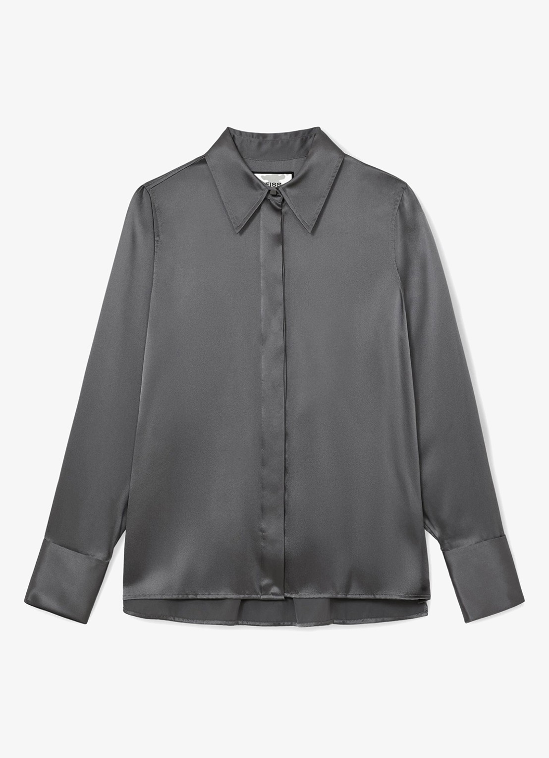Reiss Ameira blouse van zijde - voorkant 5 donkergrijs