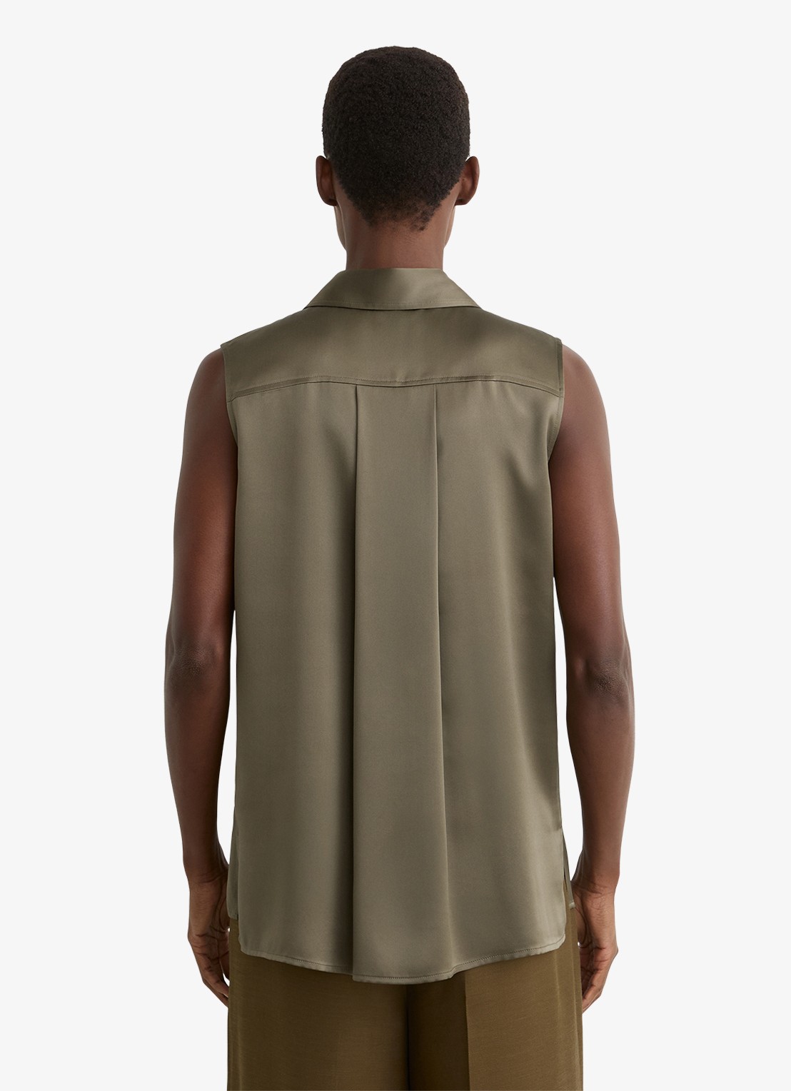Reiss Amelia blouse van zijde - achterkant 3 khaki