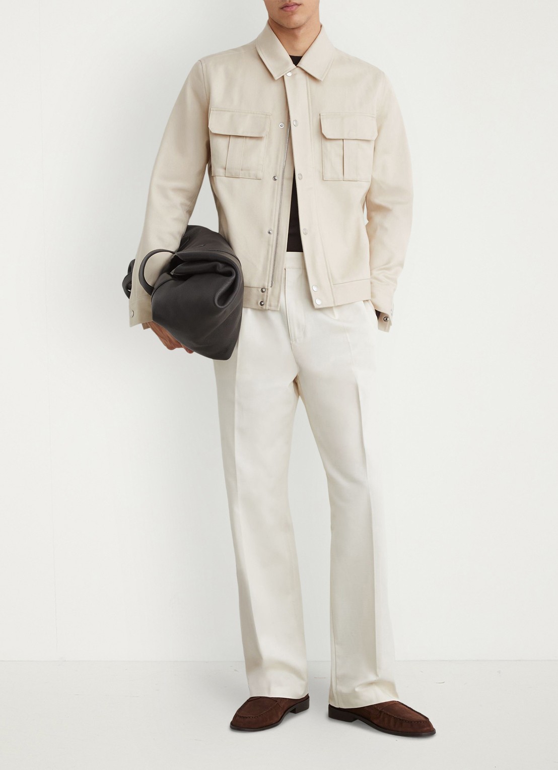 Reiss Americas bomberjack met klepzakken  - voorkant 2 stone / beige