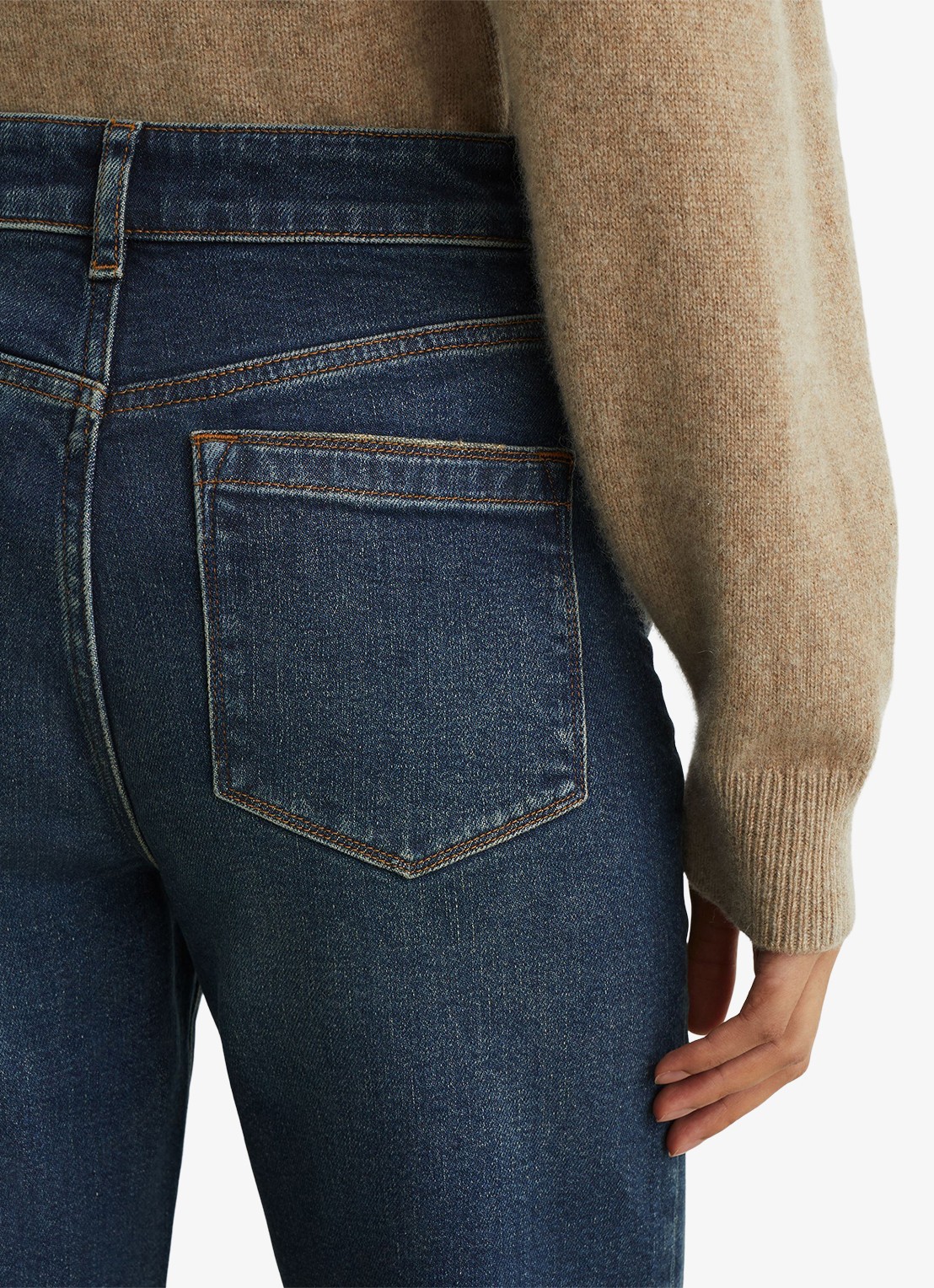 Reiss Andi high waist bootcut jeans - detail 2 donkerblauw