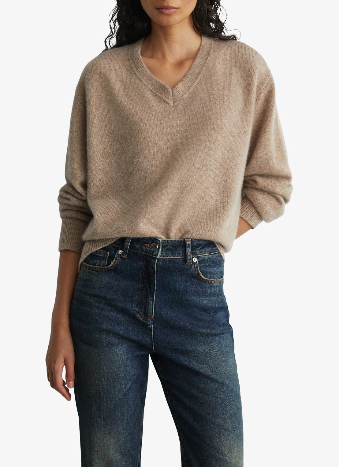 Reiss Andi high waist bootcut jeans - detail 3 donkerblauw