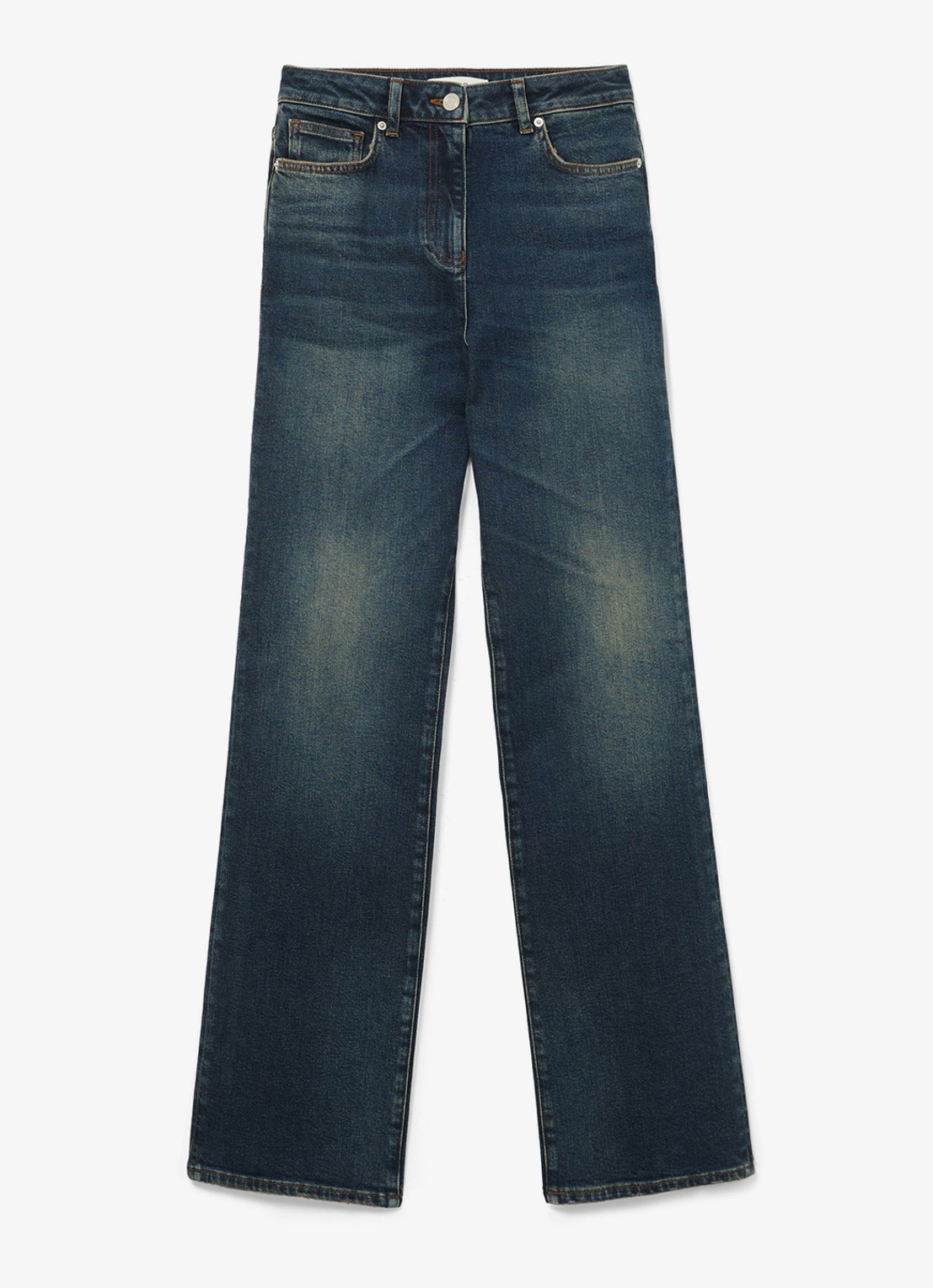 Reiss Andi high waist bootcut jeans - voorkant 6 donkerblauw