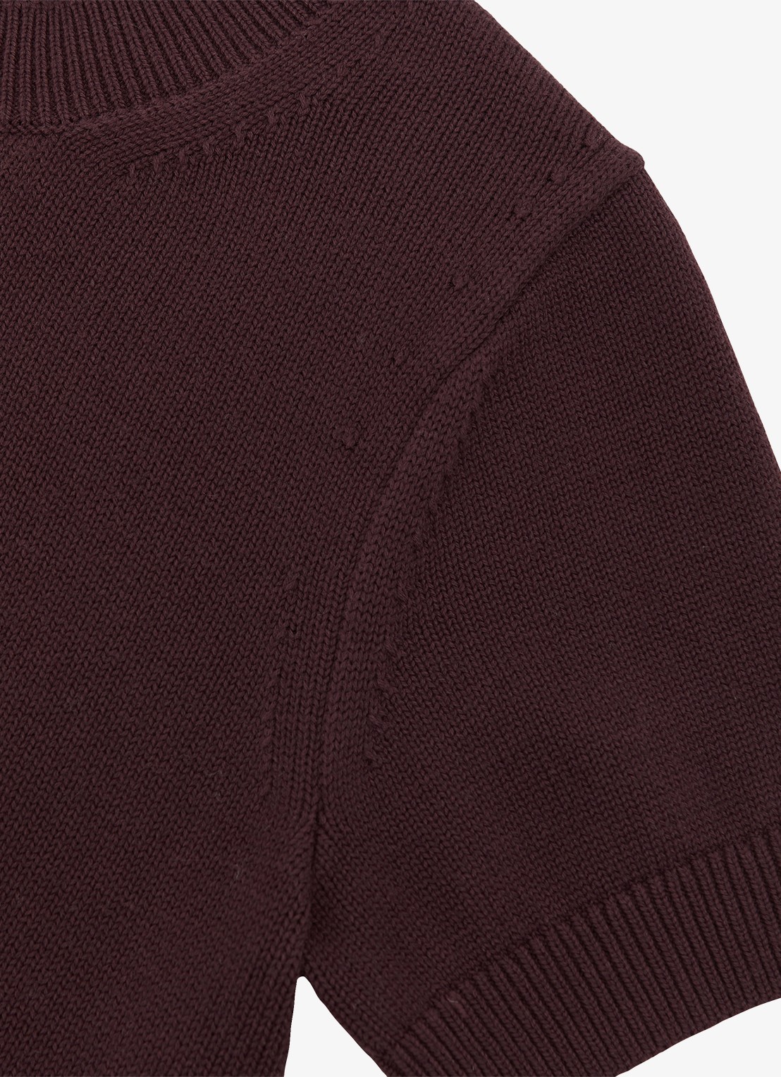 Reiss Anita fijngebreid T-shirt in wolblend - detail 5 bordeauxrood