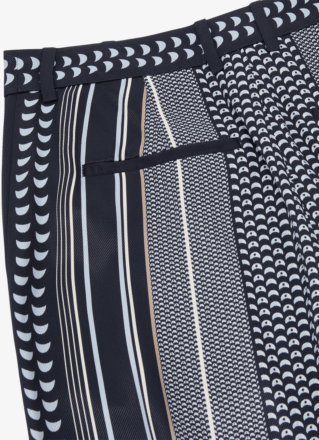Reiss Anna high waist wide fit pantalon met print - detail 5 blauw