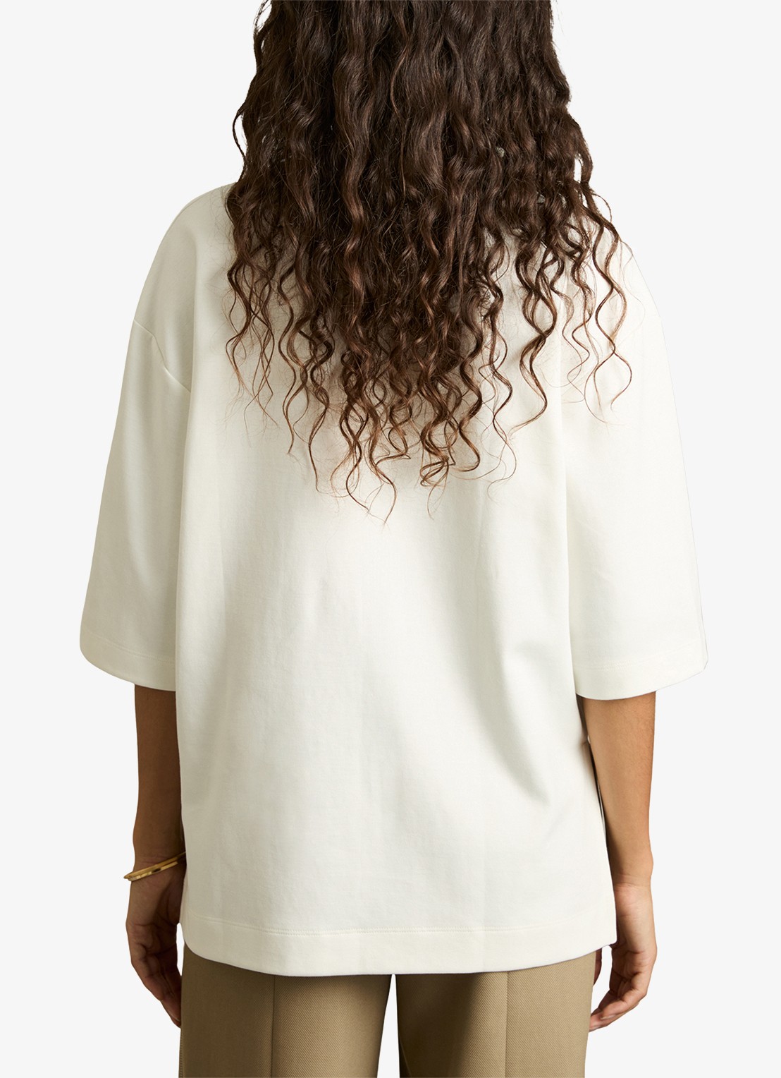 Reiss Annabel oversized T-shirt met V-hals - achterkant 5 ivoor