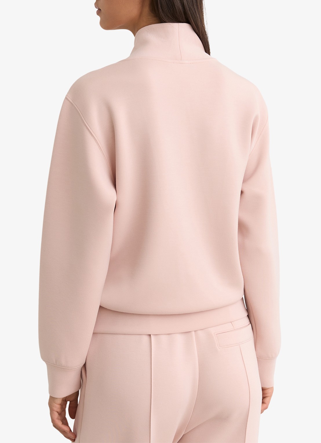 Reiss ANNABEL Premium Interlock Shawl-Neck Sweatshirt with Modal - achterkant roze