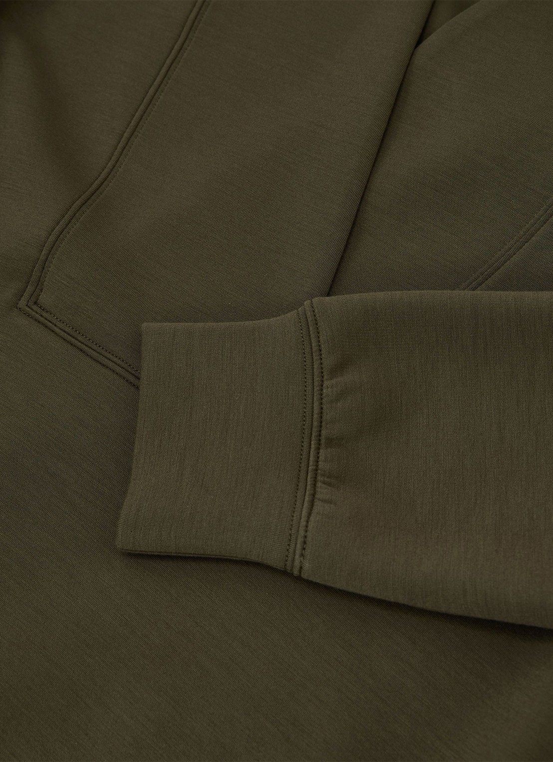 Reiss ANNABEL Premium Interlock Shawl-Neck Sweatshirt with Modal - detail 6 khaki green / groen