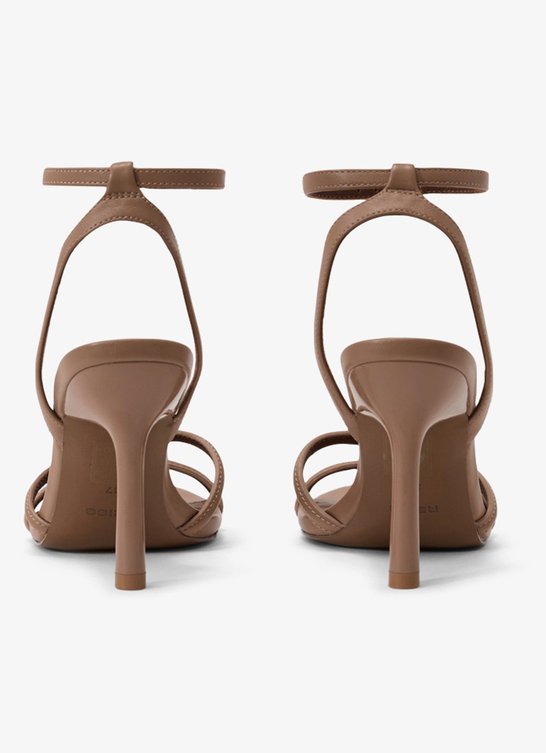 Reiss ANNABELLE Leather Link-Strap Stiletto Sandals - achterkant 3 neutral / beige