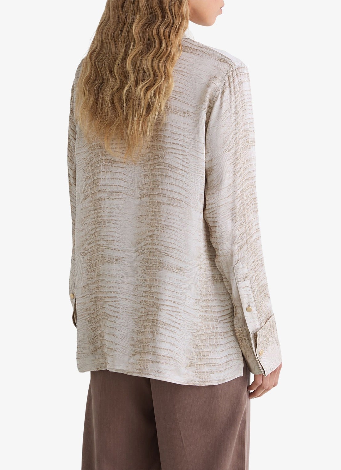 Reiss Annie tuniek met slangenprint - achterkant 7 neutral / beige