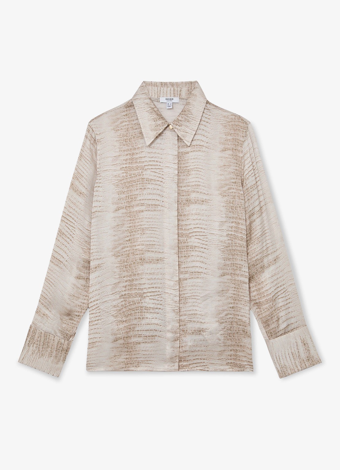 Reiss Annie tuniek met slangenprint - voorkant 5 neutral / beige