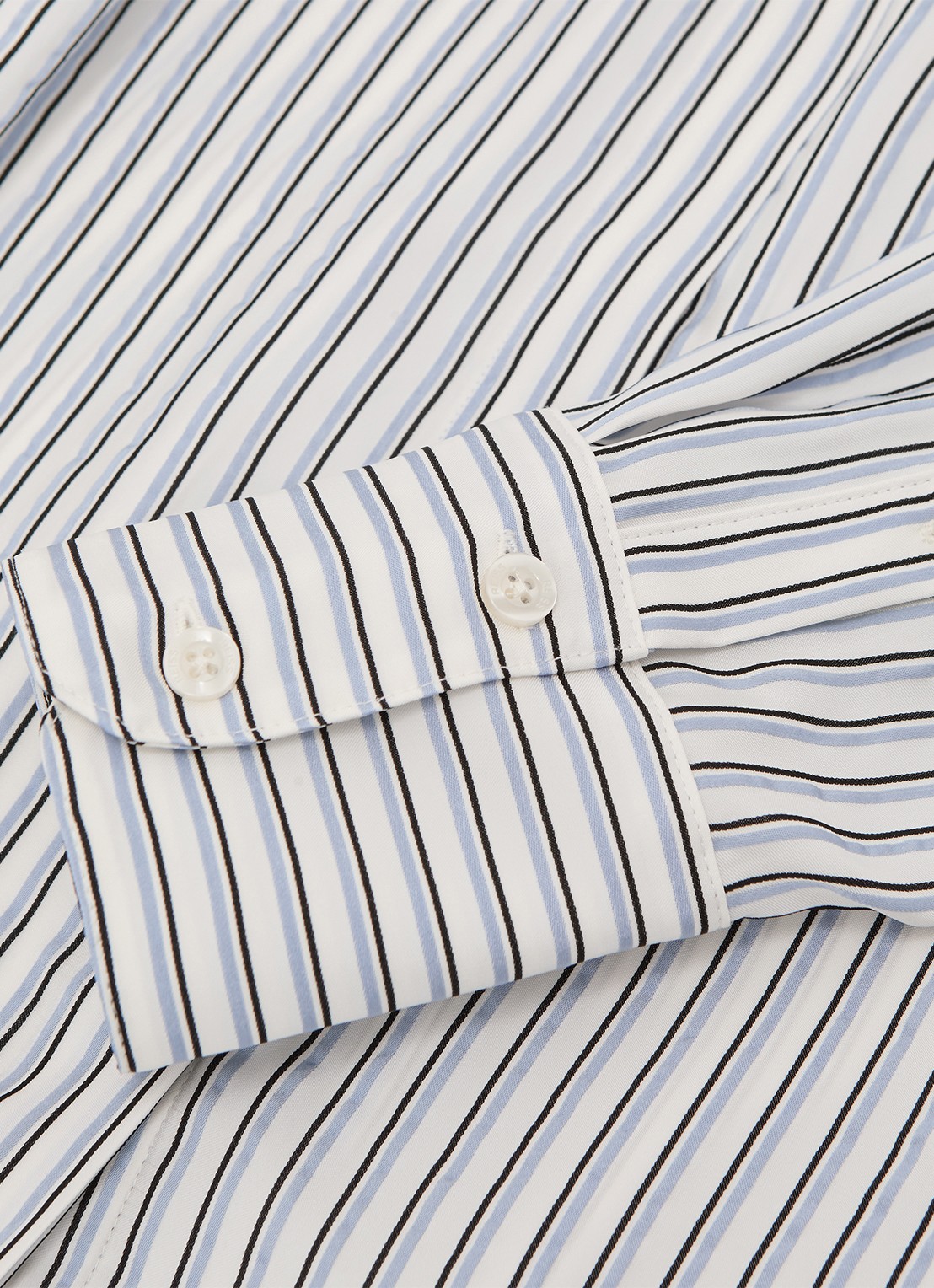 Reiss Annika blouse met streepprint - detail 5 lichtblauw